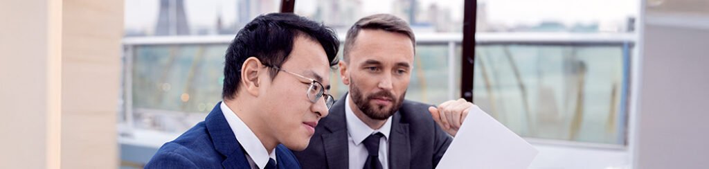 A foreigner in the middle of a meeting for immigrant visa processing